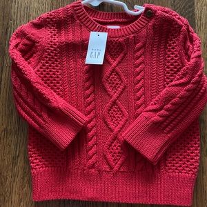 Baby Boy Brand New Red Cable Knit Sweater